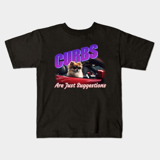 Curbs Are Just Suggestions Meme Kids T-Shirt by swankyswamprat